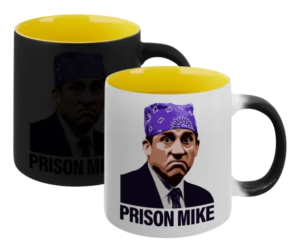 Prison Mike The office — Κούπα Μαγική εσωτερικό κίτρινη, κεραμική 330ml που αλλάζει χρώμα με το ζεστό ρόφημα