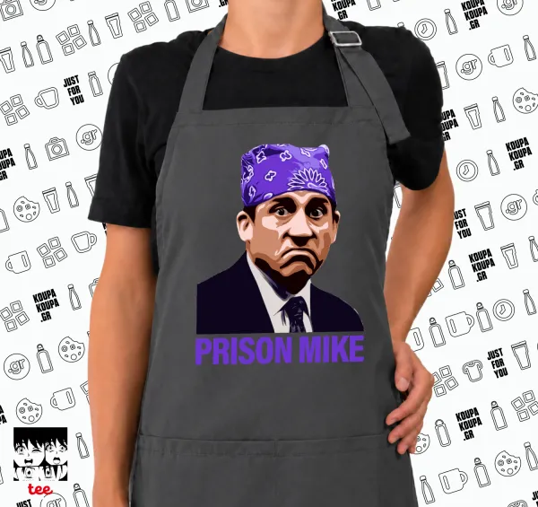 Prison Mike The office — GREY Ποδιά μαγειρικής μακριά Σεφ με τσέπες (ΕΝΗΛΙΚΩΝ, ΓΚΡΙ)