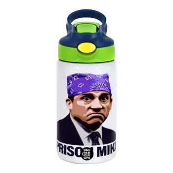 Prison Mike The office, Παιδικό παγούρι θερμό, ανοξείδωτο, με καλαμάκι ασφαλείας, πράσινο/μπλε (350ml)