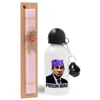 Prison Mike The office, Easter Set, metallic aluminum bottle (500ml) & aromatic flat Easter candle (30cm) (PINK)