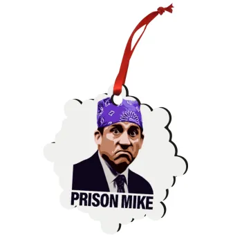 Prison Mike The office, Στολίδι Χριστουγεννιάτικο στολίδι snowflake ξύλινο 7.5cm