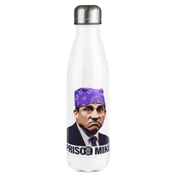 Prison Mike The office, Μεταλλικό παγούρι θερμός Λευκό (Stainless steel), διπλού τοιχώματος, 500ml