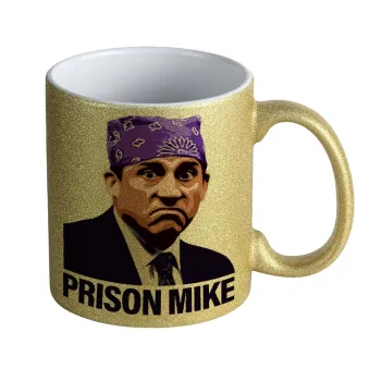Prison Mike The office, Κούπα Χρυσή Glitter που γυαλίζει, κεραμική, 330ml