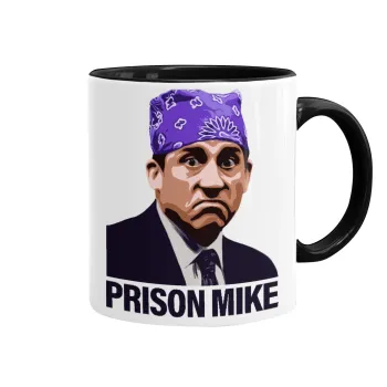 Prison Mike The office, Κούπα χρωματιστή μαύρη, κεραμική, 330ml