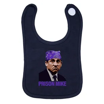 Prison Mike The office, Σαλιάρα με Σκρατς 100% Organic Cotton Μπλε (0-18 months)