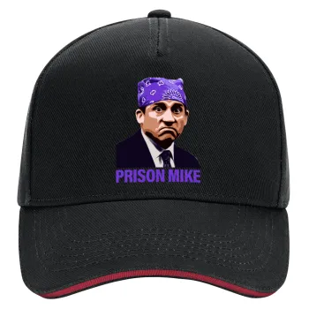 Prison Mike The office, DRILL Καπέλο Ενηλίκων Ultimate ΜΑΥΡΟ/ΚΟΚΚΙΝΟ, (100% ΒΑΜΒΑΚΕΡΟ, ΕΝΗΛΙΚΩΝ, UNISEX, ONE SIZE)