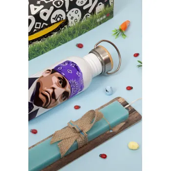Prison Mike The office, Πασχαλινή Λαμπάδα με παγούρι μεταλλικό (620ml, stainless steel) & κερί αρωματικό πλακέ (30cm) (ΤΙΡΚΟΥΑΖ)