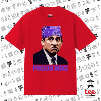 Prison Mike The office, Κλασικό T-Shirt, διπλής ραφής, χωρίς πλευρικές ραφές ΚΟΚΚΙΝΟ από 100% βαμβάκι. Vegan & OEKO-TEX πιστοποιημένο.