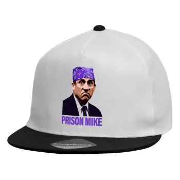 Prison Mike The office, Καπέλο παιδικό Flat Snapback, Λευκό (100% ΒΑΜΒΑΚΕΡΟ, ΠΑΙΔΙΚΟ, UNISEX, ONE SIZE)