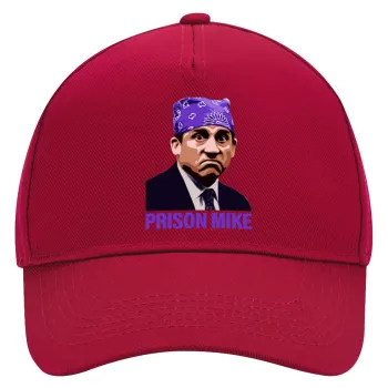 Prison Mike The office, Καπέλο Ενηλίκων Ultimate ΚΟΚΚΙΝΟ, (100% ΒΑΜΒΑΚΕΡΟ DRILL, ΕΝΗΛΙΚΩΝ, UNISEX, ONE SIZE)