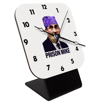 Prison Mike The office, Επιτραπέζιο ρολόι ξύλινο με δείκτες (10cm)