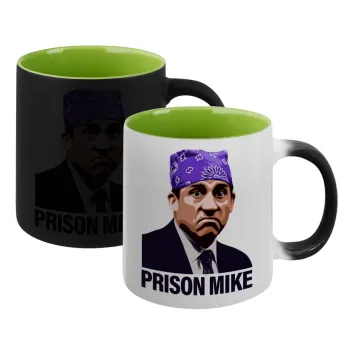 Prison Mike The office, Κούπα Μαγική εσωτερικό πράσινο, κεραμική 330ml που αλλάζει χρώμα με το ζεστό ρόφημα