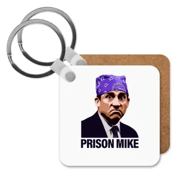 Prison Mike The office, Μπρελόκ Ξύλινο τετράγωνο MDF