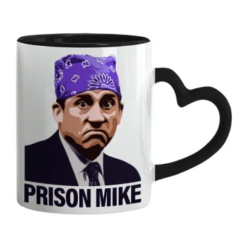 Prison Mike The office, Mug heart black handle, ceramic, 330ml