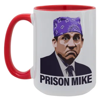 Prison Mike The office, Κούπα Mega 15oz, κεραμική Κόκκινη, 450ml