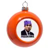 Orange Christmas tree ornament bauble 8cm