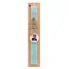 Easter Set, wooden keychain & aromatic flat Easter candle (30cm) (TURQUOISE)