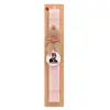 Easter Set, wooden keychain & scented flat Easter candle (30cm) (PINK)