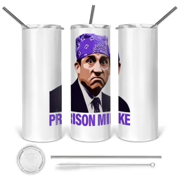 Prison Mike The office, Tumbler ποτήρι θερμό από ανοξείδωτο ατσάλι 600ml, με μεταλλικό καλαμάκι & βούρτσα καθαρισμού