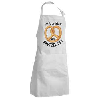The office, Live every day like pretzel day, Adult Chef Apron (with sliders and 2 pockets)