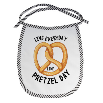 The office, Live every day like pretzel day, Σαλιάρα μωρού αλέκιαστη με κορδόνι Μαύρη