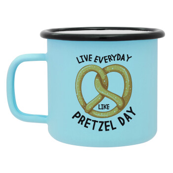 The office, Live every day like pretzel day, Κούπα Μεταλλική εμαγιέ ΜΑΤ σιέλ 360ml