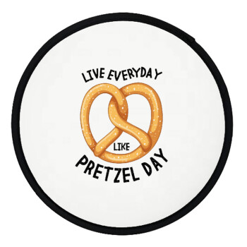 The office, Live every day like pretzel day, Βεντάλια υφασμάτινη αναδιπλούμενη με θήκη (20cm)