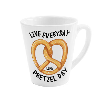 The office, Live every day like pretzel day, Κούπα κωνική Latte Λευκή, κεραμική, 300ml
