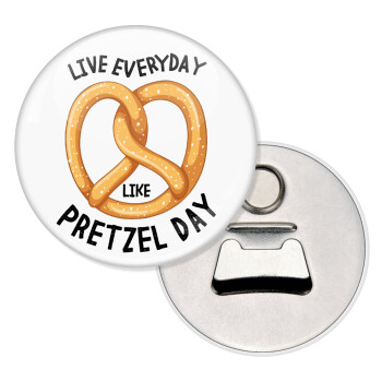 The office, Live every day like pretzel day, Μαγνητάκι και ανοιχτήρι μπύρας στρογγυλό διάστασης 5,9cm