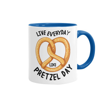 The office, Live every day like pretzel day, Mug colored blue, ceramic, 330ml