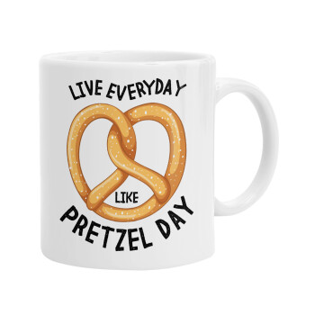 The office, Live every day like pretzel day, Ceramic coffee mug, 330ml (1pcs)