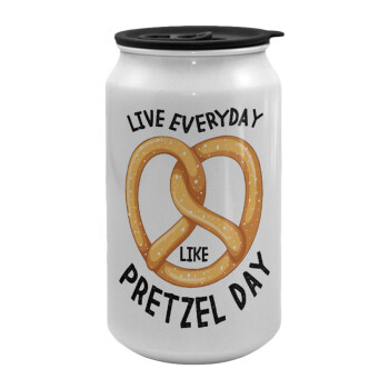 The office, Live every day like pretzel day, Κούπα ταξιδιού μεταλλική με καπάκι (tin-can) 500ml