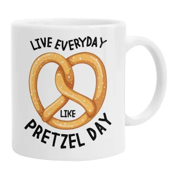 The office, Live every day like pretzel day, Ceramic coffee mug, 330ml
