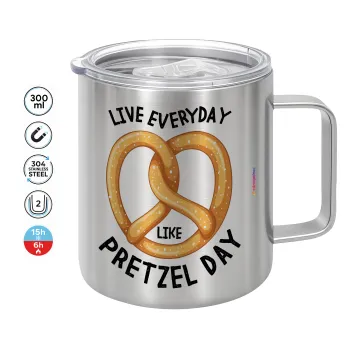 The office, Live every day like pretzel day, Mug Stainless steel double wall 300ml
