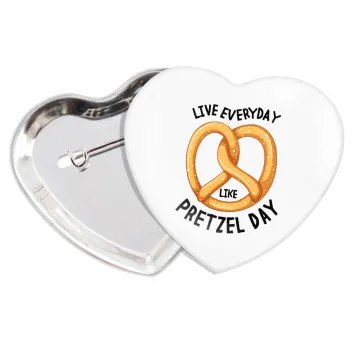 The office, Live every day like pretzel day, Κονκάρδα παραμάνα καρδιά (57x52mm)