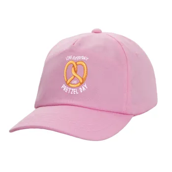 The office, Live every day like pretzel day, Casual children's baseball cap, 100% Cotton Twill, PINK (COTTON, CHILDREN'S, ONE SIZE)