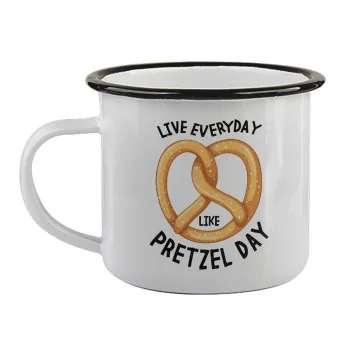The office, Live every day like pretzel day, Κούπα εμαγιέ με μαύρο χείλος 360ml