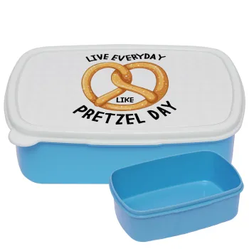 The office, Live every day like pretzel day, ΜΠΛΕ παιδικό δοχείο φαγητού (lunchbox) πλαστικό (BPA-FREE) Lunch Βox M18 x Π13 x Υ6cm