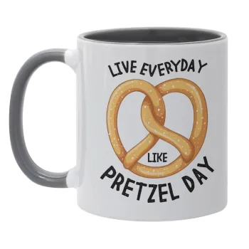 The office, Live every day like pretzel day, Mug colored grey, ceramic, 330ml