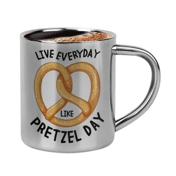 The office, Live every day like pretzel day, Double-wall metal cup for espresso (220ml)