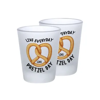 The office, Live every day like pretzel day, Σφηνοπότηρα γυάλινα 45ml του πάγου (2 τεμάχια)