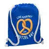 Backpack pouch GYMBAG Blue, with pocket (40x48cm) & thick cords