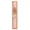 Easter Set, wooden keychain & scented flat Easter candle (30cm) (PINK)