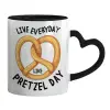Mug heart black handle, ceramic, 330ml