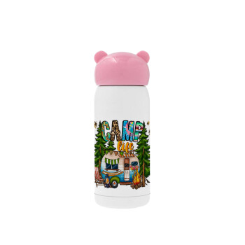 Camp Life, Pink stainless steel thermal flask, 320ml