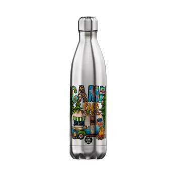 Camp Life, Μεταλλικό παγούρι θερμός Inox (Stainless steel), διπλού τοιχώματος, 750ml