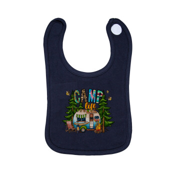 Camp Life, Σαλιάρα με Σκρατς 100% Organic Cotton Μπλε (0-18 months)