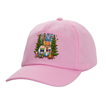 Camp Life, Καπέλο παιδικό casual μπειζμπολ, 100% Βαμβακερό Twill, ΡΟΖ (ΒΑΜΒΑΚΕΡΟ, ΠΑΙΔΙΚΟ, ONE SIZE)