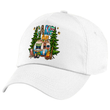 Camp Life, 5-Panel Cap White, 100% Cotton (Twill), (UNISEX, ONE SIZE)