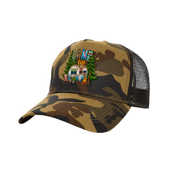 Camp Life, Καπέλο Ενηλίκων Structured Trucker, με Δίχτυ, (παραλλαγή) Army (100% ΒΑΜΒΑΚΕΡΟ, ΕΝΗΛΙΚΩΝ, UNISEX, ONE SIZE)